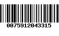 Código de Barras 0075912043315