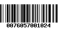 Código de Barras 0076057001024