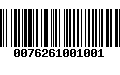 Código de Barras 0076261001001