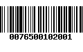 Código de Barras 0076500102001