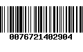 Código de Barras 0076721402904