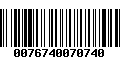 Código de Barras 0076740070740