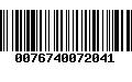 Código de Barras 0076740072041