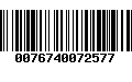 Código de Barras 0076740072577