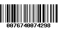 Código de Barras 0076740074298