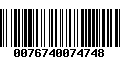 Código de Barras 0076740074748