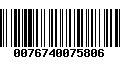 Código de Barras 0076740075806