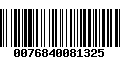 Código de Barras 0076840081325