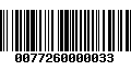 Código de Barras 0077260000033