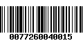 Código de Barras 0077260040015