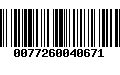 Código de Barras 0077260040671