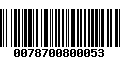 Código de Barras 0078700800053