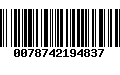 Código de Barras 0078742194837