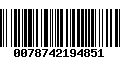 Código de Barras 0078742194851