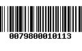 Código de Barras 0079800010113