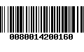 Código de Barras 0080014200160