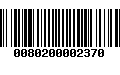 Código de Barras 0080200002370