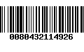 Código de Barras 0080432114926