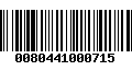 Código de Barras 0080441000715