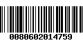 Código de Barras 0080602014759