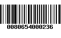 Código de Barras 0080654000236