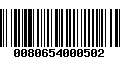 Código de Barras 0080654000502