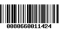 Código de Barras 0080660011424