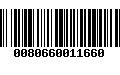 Código de Barras 0080660011660