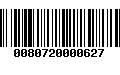 Código de Barras 0080720000627