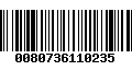 Código de Barras 0080736110235