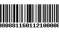 Código de Barras 00808811601121000001