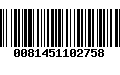 Código de Barras 0081451102758