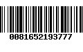 Código de Barras 0081652193777