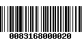 Código de Barras 0083168000020