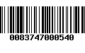 Código de Barras 0083747000540