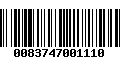 Código de Barras 0083747001110