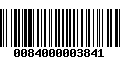 Código de Barras 0084000003841