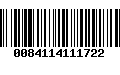 Código de Barras 0084114111722