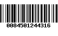 Código de Barras 0084501244316