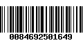 Código de Barras 0084692501649