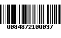 Código de Barras 0084872100037