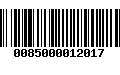 Código de Barras 0085000012017