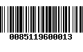 Código de Barras 0085119600013