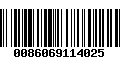 Código de Barras 0086069114025