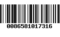 Código de Barras 0086581017316