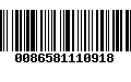 Código de Barras 0086581110918