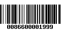 Código de Barras 0086600001999