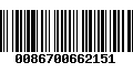 Código de Barras 0086700662151