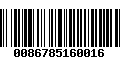 Código de Barras 0086785160016