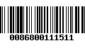 Código de Barras 0086800111511